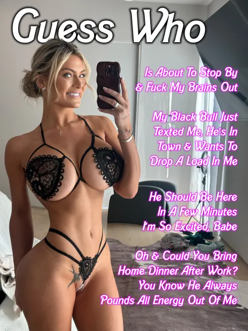 Could you concentrate on work after getting that text & knowing your girl is being black-bred as you're stuck in the office?