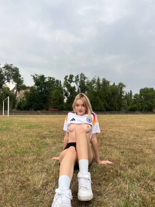 Cute soccer fan