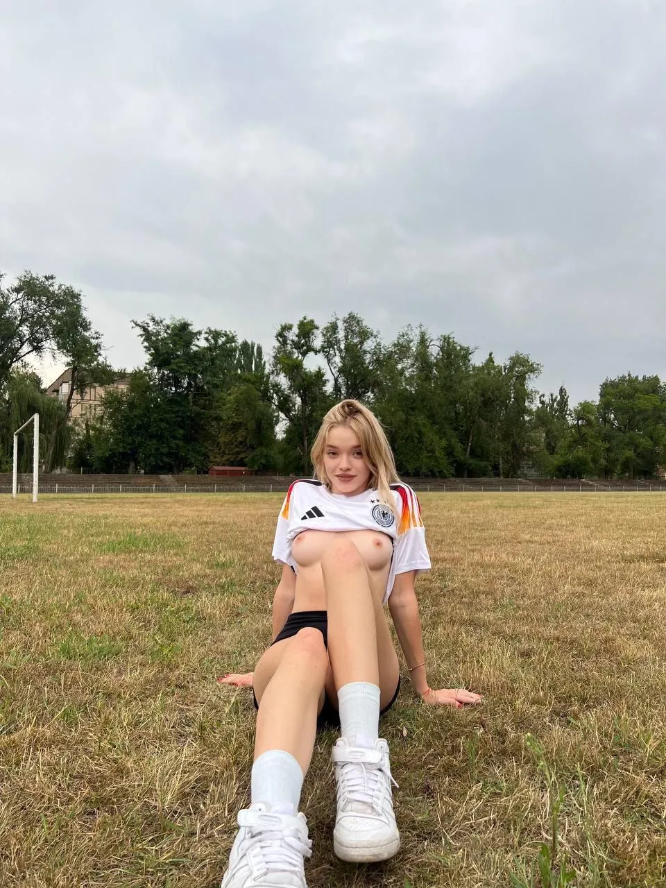 Cute soccer fan