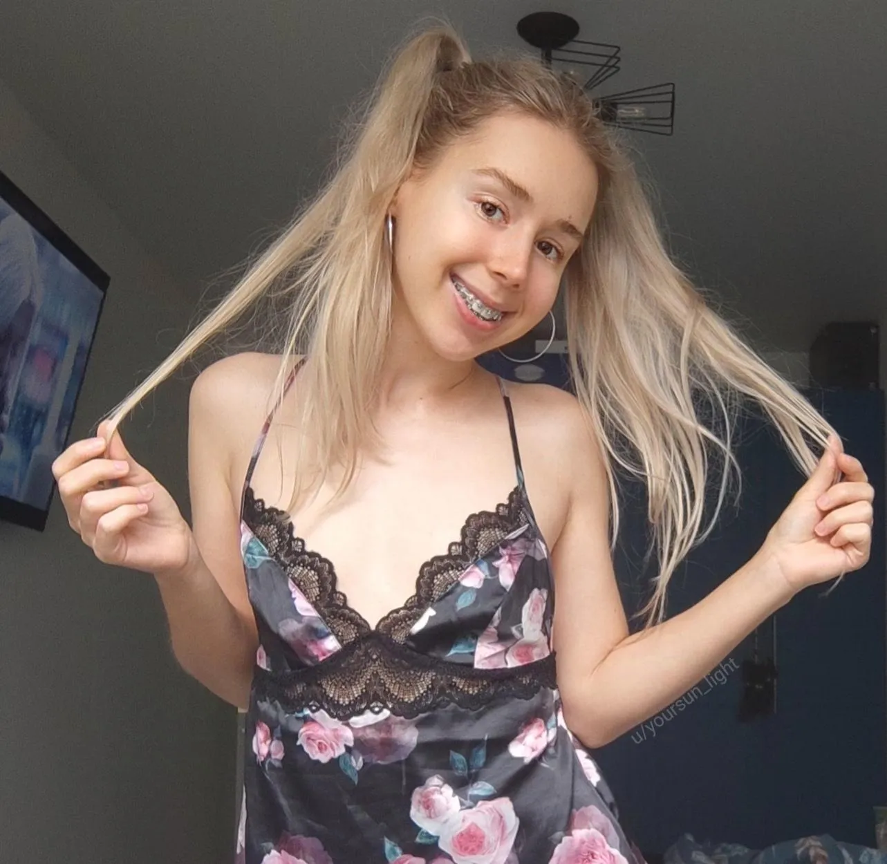 Funny pigtails and funny smile