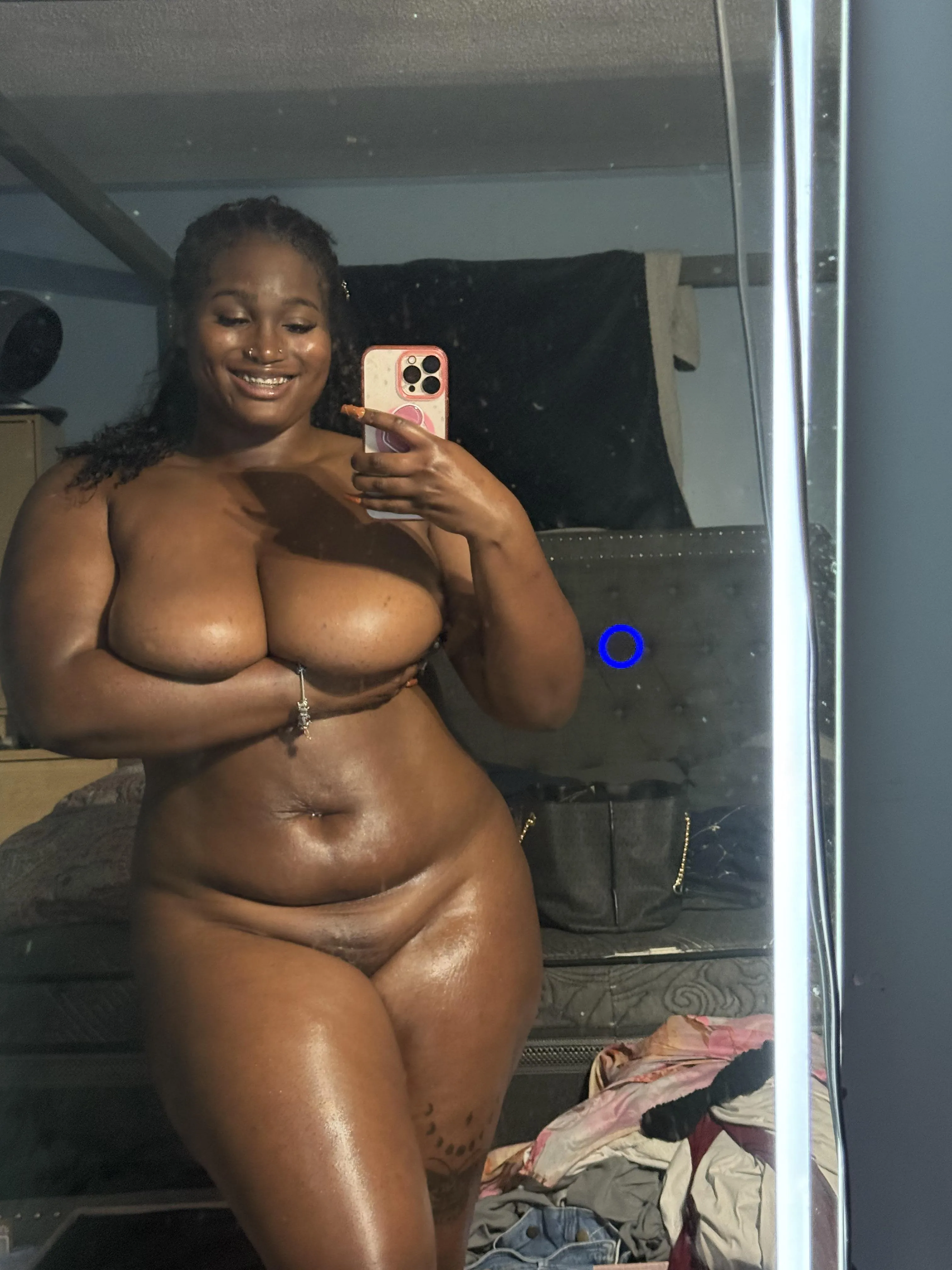 hot ebony babe with a mouth full of metal!