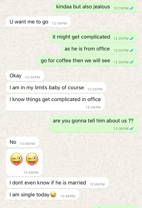 My girl going out with her office crush !