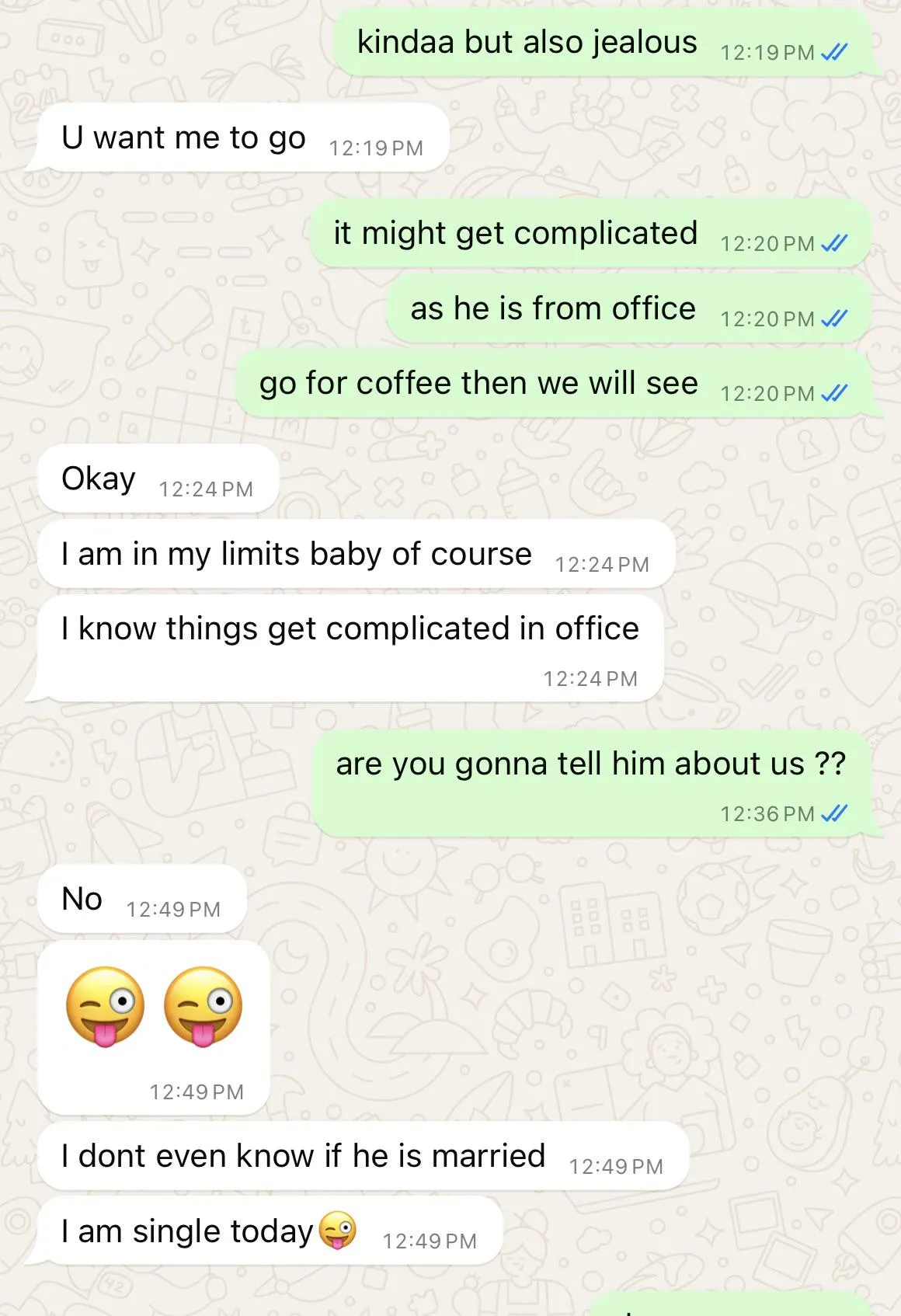 My girl going out with her office crush !