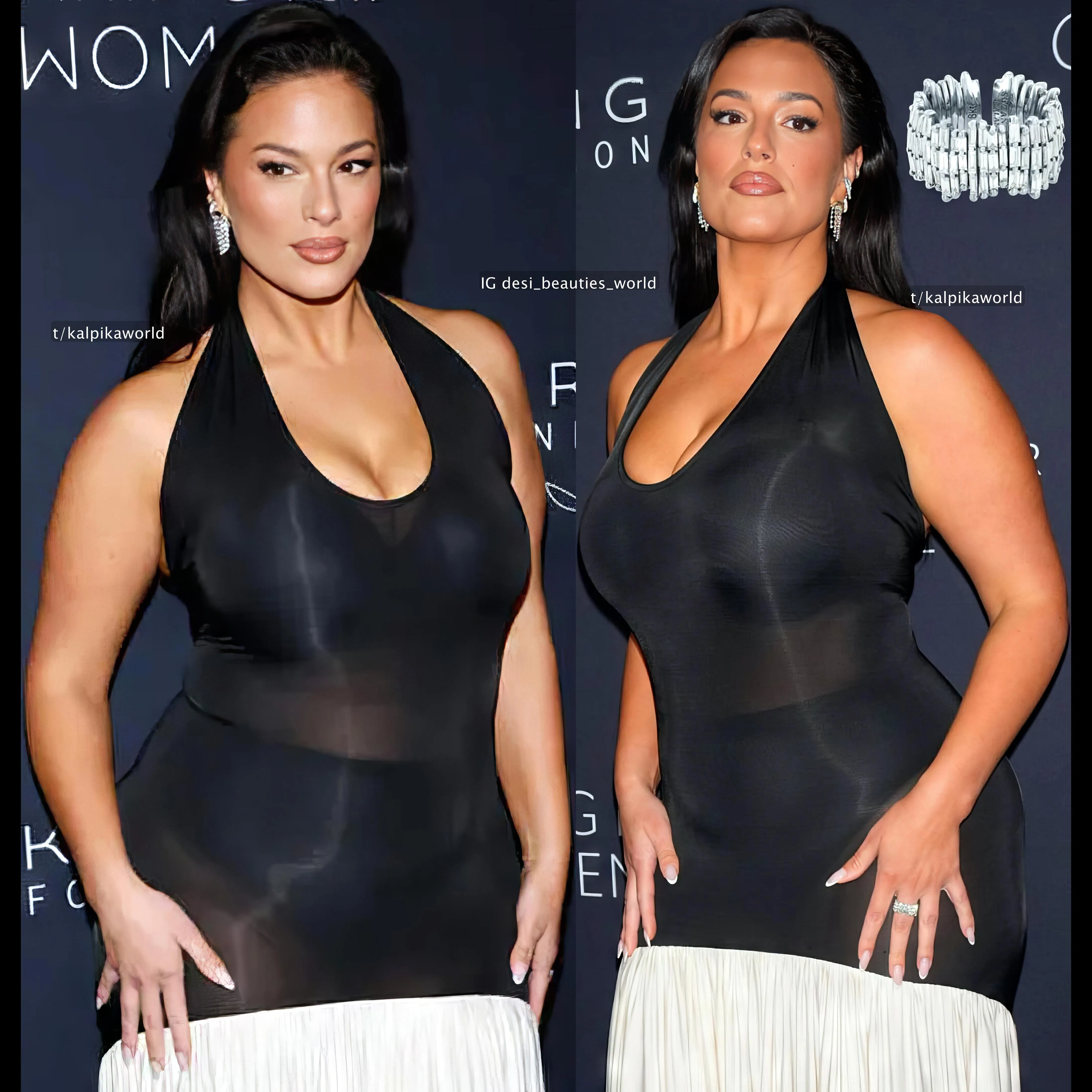 Sexy face, thick arms and lovely cleavage of Ashley Graham