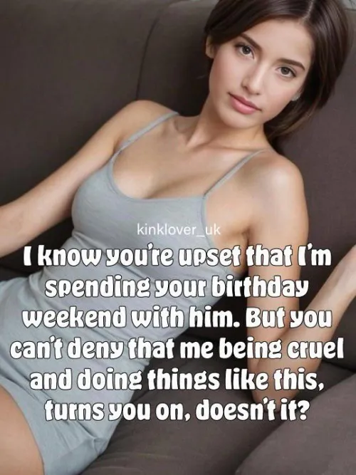 And on the plus side, you may get a belated present when she gets home… [ImageFap: kinklover_uk]