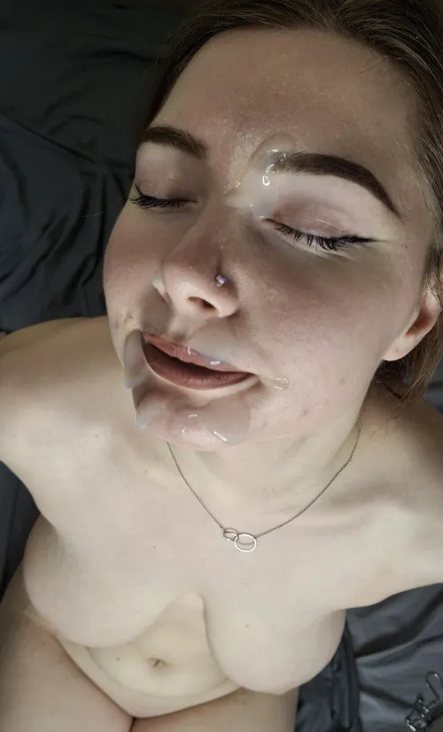 Face full of cum but always eager for one more load