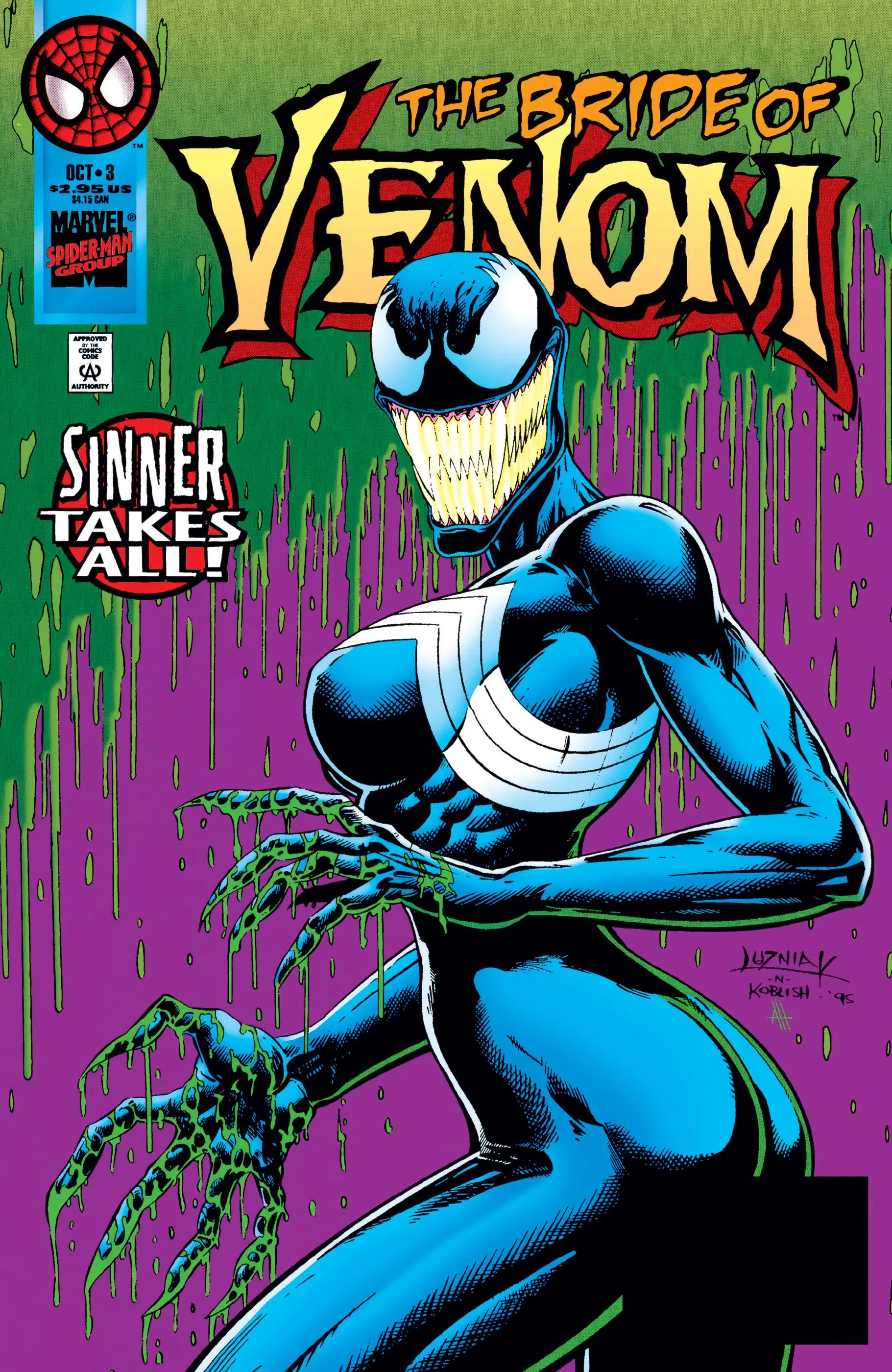 Anne Weying briefly as She-Venom [Venom: Sinner Takes It All (1995), #3]
