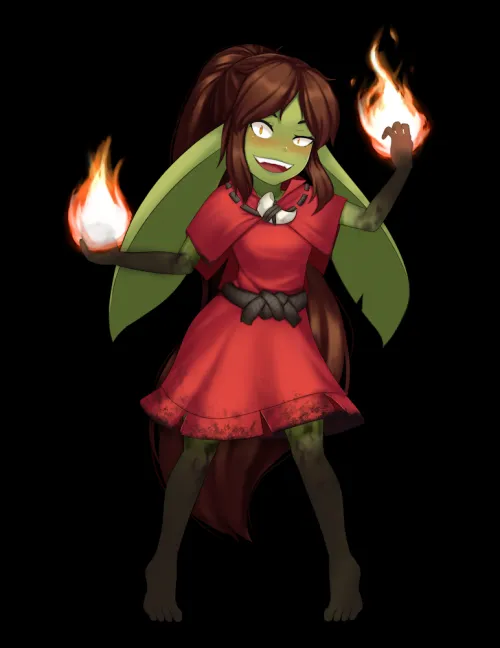 [OC] Cinder The goblin Pyromancer/Pyromaniac [Madvalentine89] (Take 2)