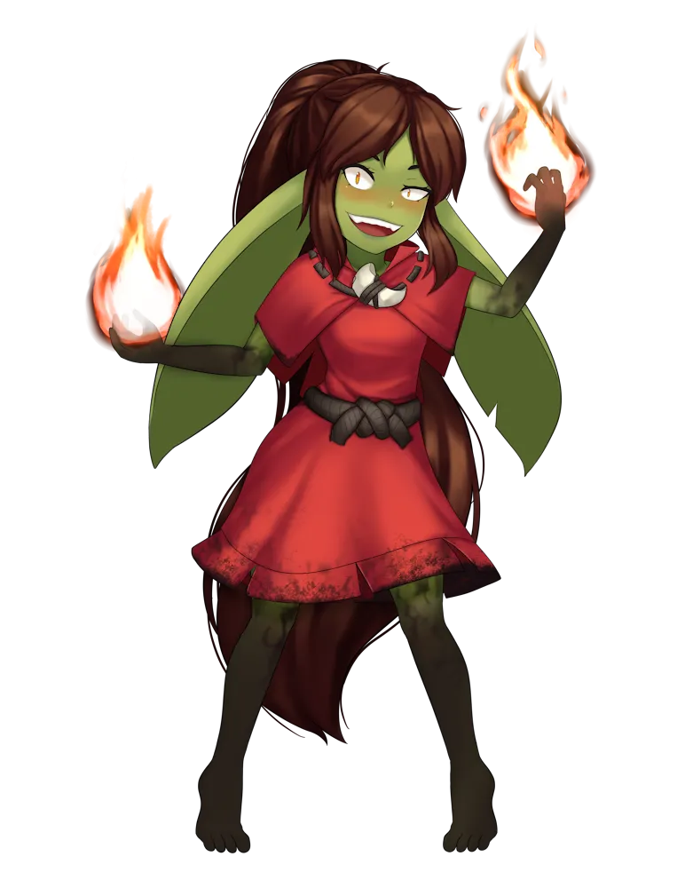 [OC] Cinder The goblin Pyromancer/Pyromaniac [Madvalentine89] (Take 2)