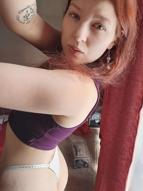 Shinning strap panties, today's wear and unspoken for unless you change that! Or ask about my other ready to claim cheeky lips pair! [Selling]