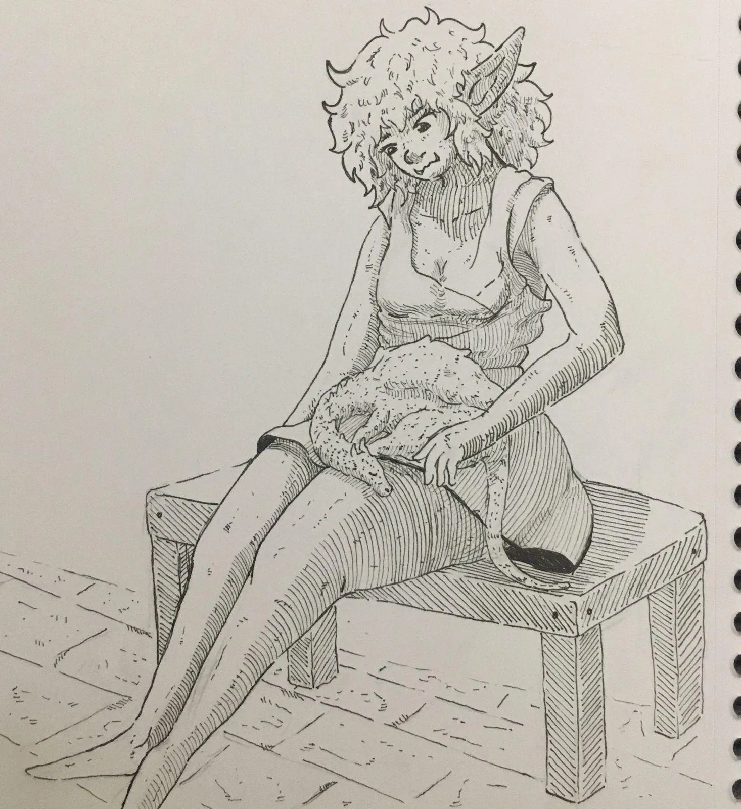 Today's drawing, the goblin and the dragon, I'm going to think of names for them and create a story, I'm enjoying drawing this duo.