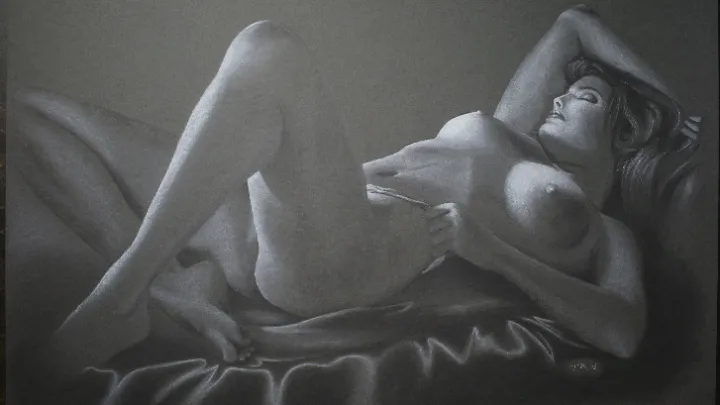 Untitled one from the 90s. Charcoal on board. By me.