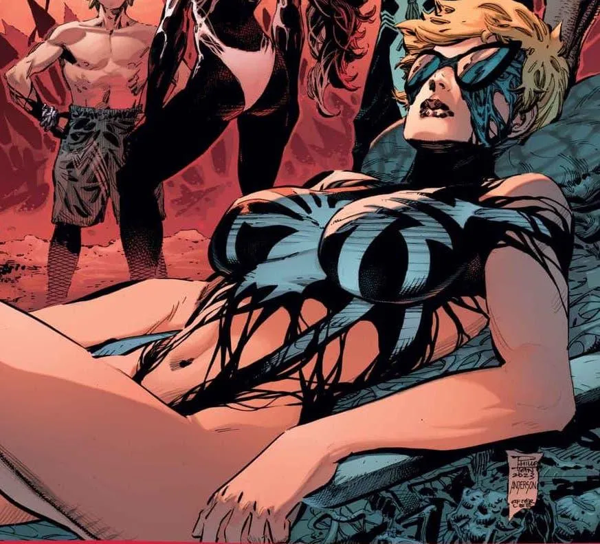 Venomized Natasha sunbathing [Venom (Vol 5), #23]