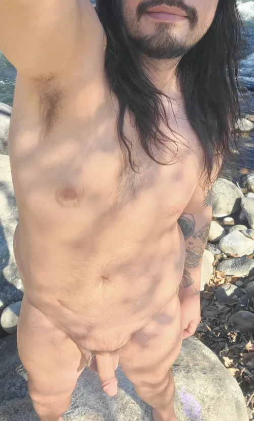 Warming up at the river