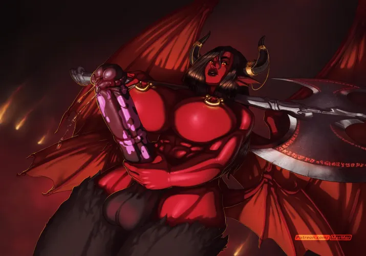 Behold, Kasyrra's massive cock (art by MarMar)