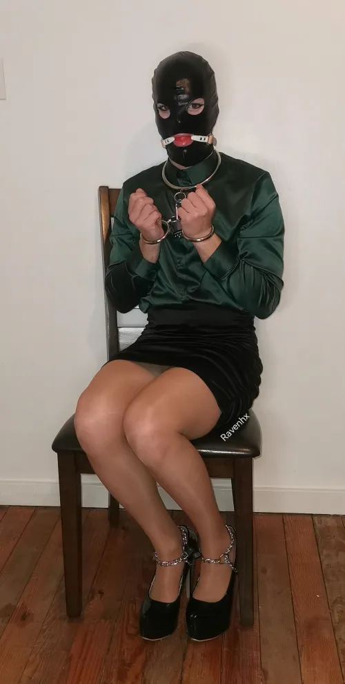 Cuffed, gagged, and waiting...