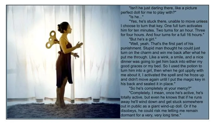 New Caption! Time Limits #dollification #dolltf #gendertransformation #inanimatetransformation #m2f #m2fcaption #m2ftransformation #magicaltransformation #revenge #stuck