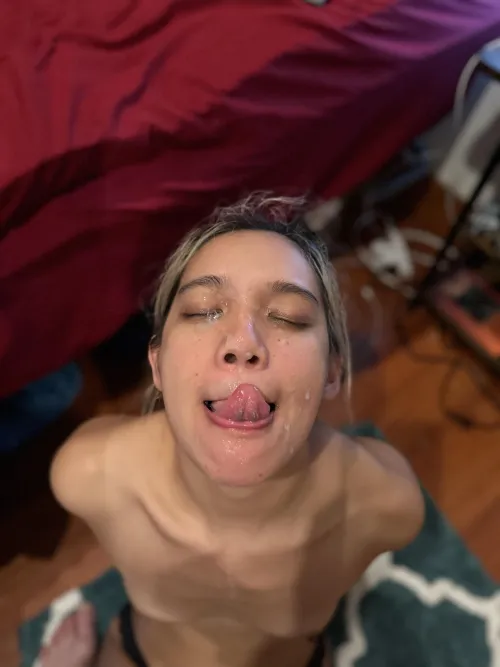 On my face and in my mouth