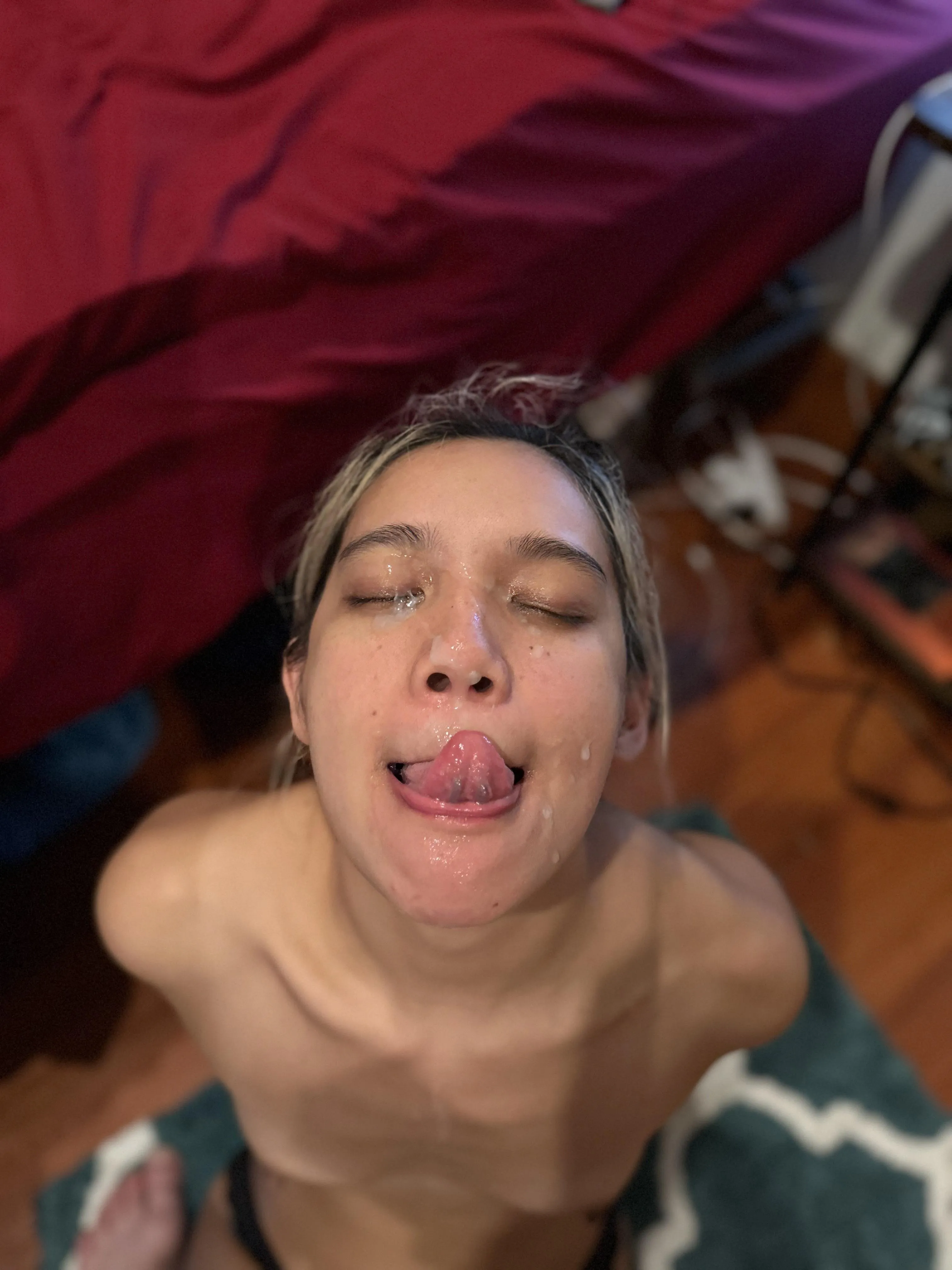 On my face and in my mouth