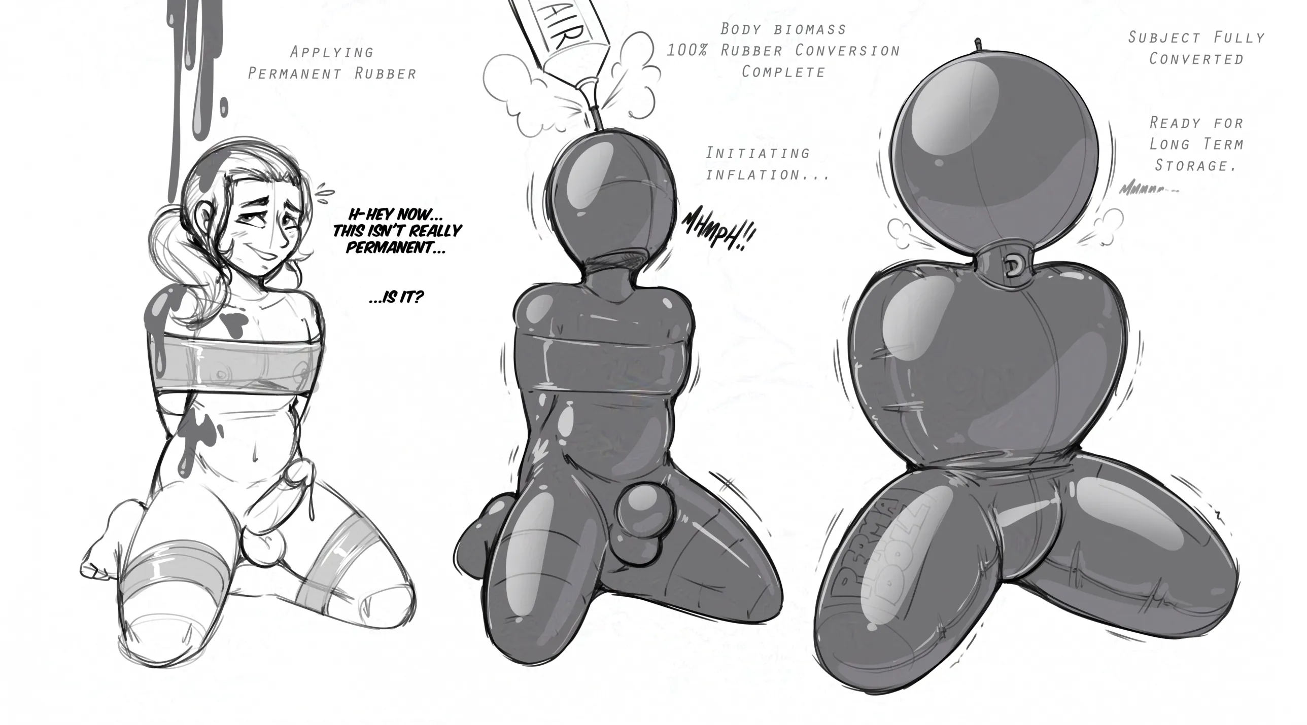 [Suiting/Trapped] Permanent Inflatable Bondage Doll by Redflare500