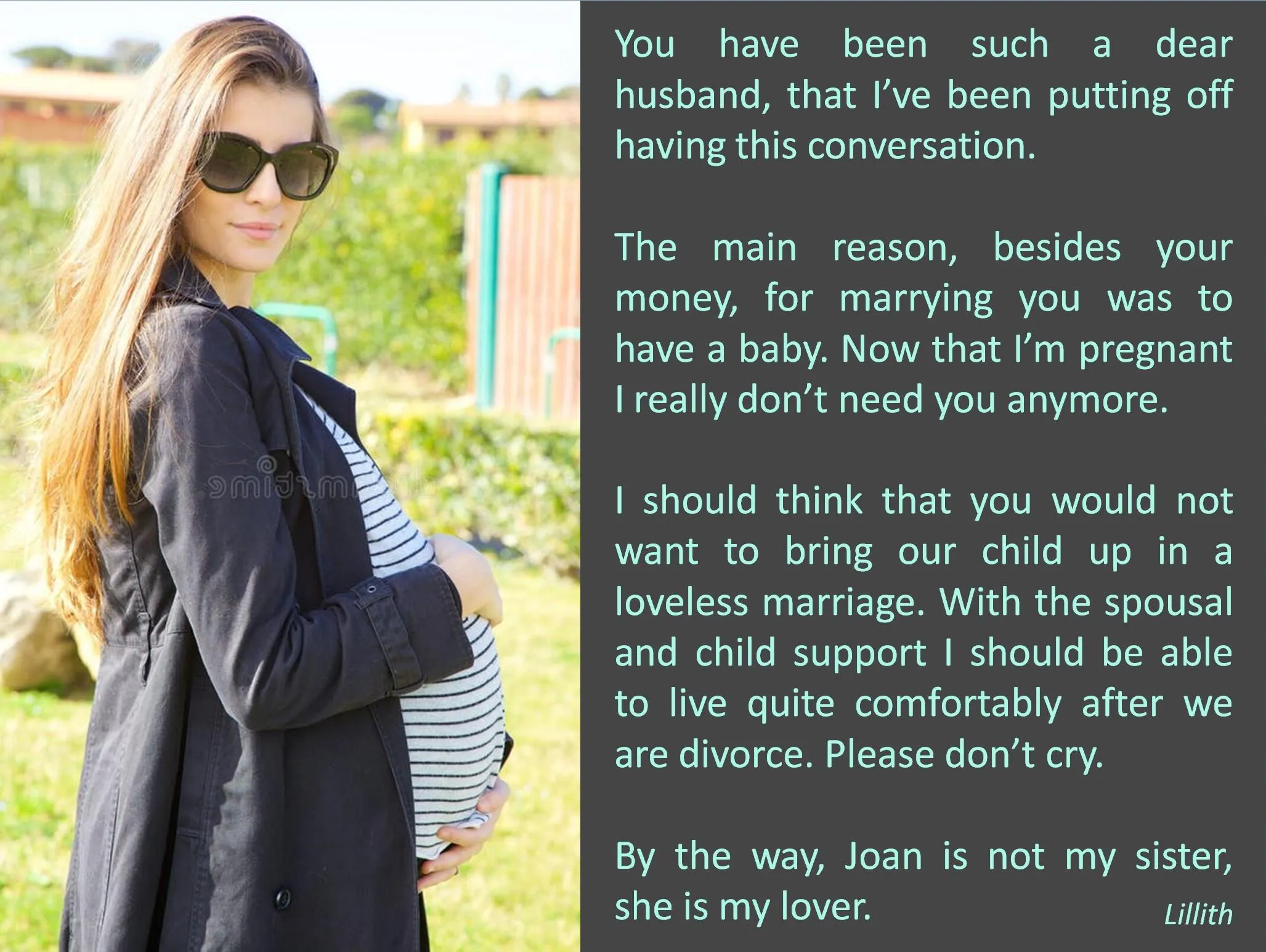 After he got me pregnant, I divorced him to live with my lesbian girlfriend. (imagefap Lillithsx69)