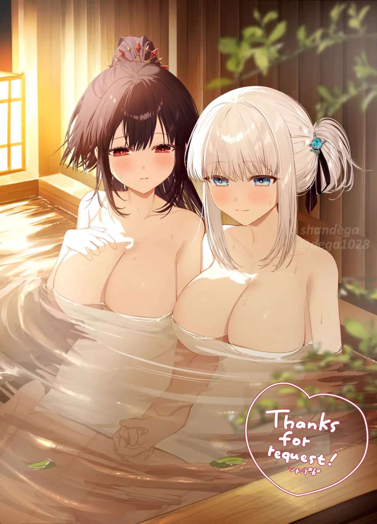 Friends bathing together [Artist's OC]