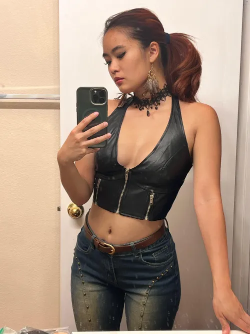 Leather and lace, the ultimate combo