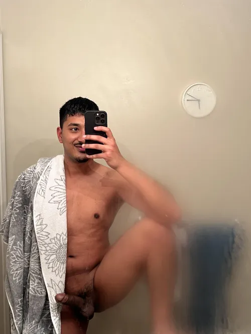 Letting him stretch after a long day ;)