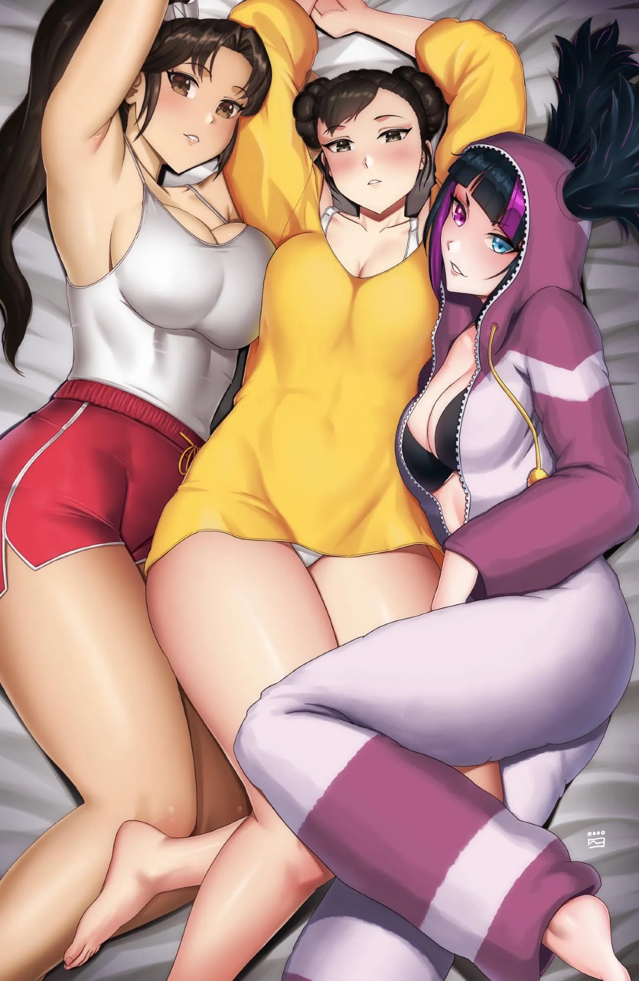 Mai, Chun Li and Juri sleep over (Final Cake)