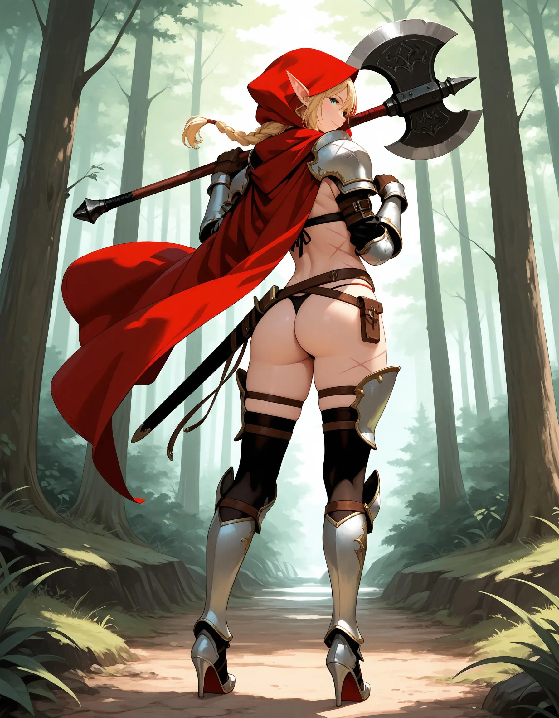 Elvish Wolf Hunter - Red Hood