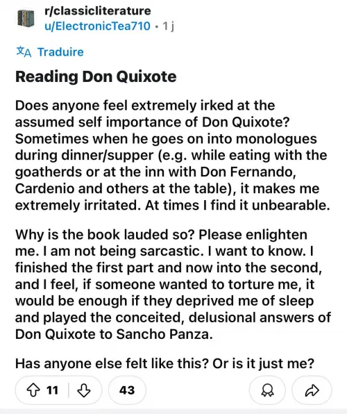 Why was Don Quixote so self important and delusional? Was he stupid?