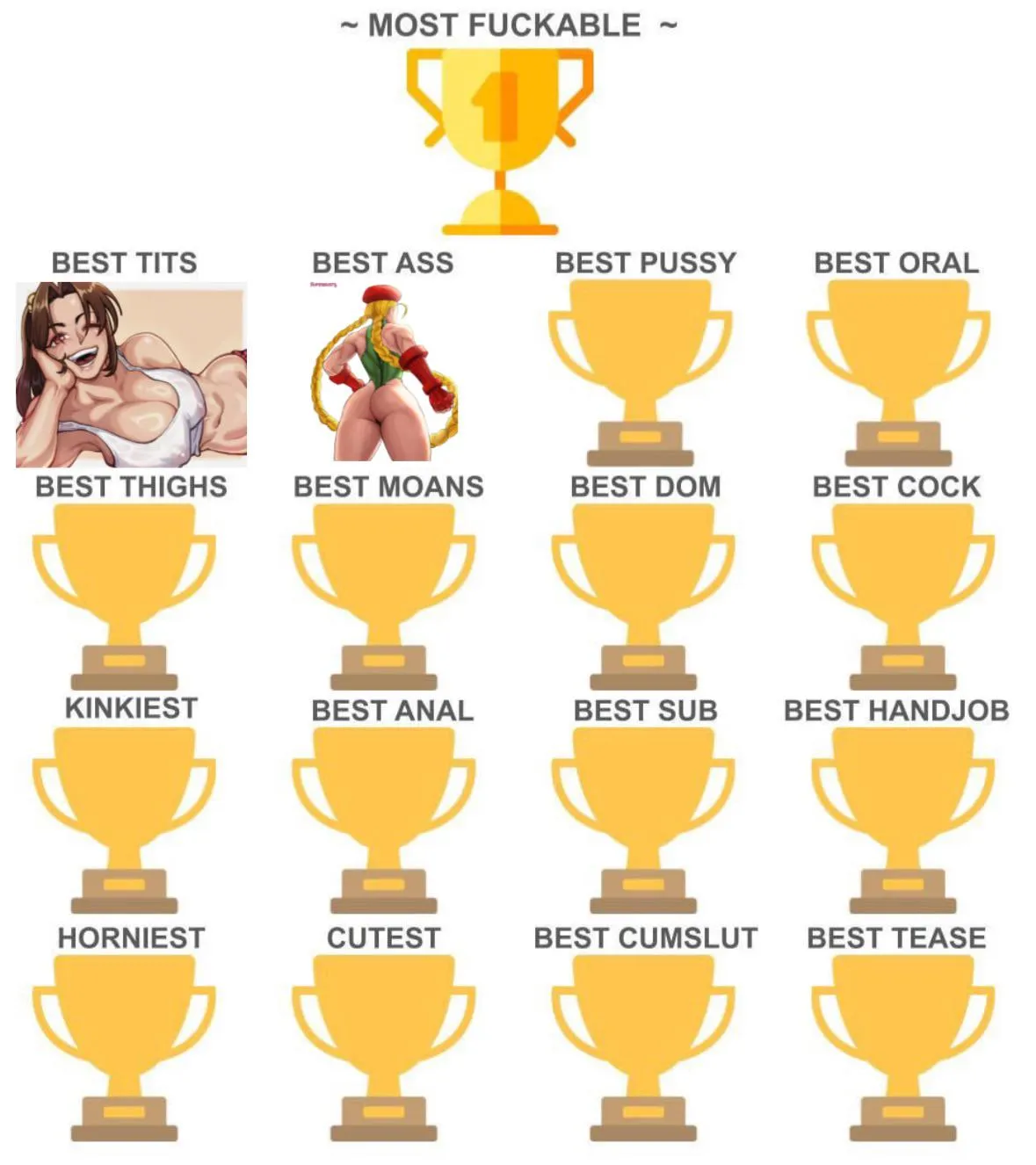 Cammy wins best ass! Hottest SF character day 3: best pussy (most upvoted comment wins)