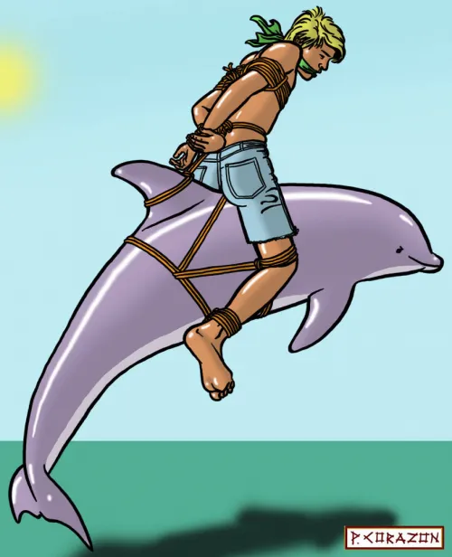 Dolphin seems happy, rider not so much XD