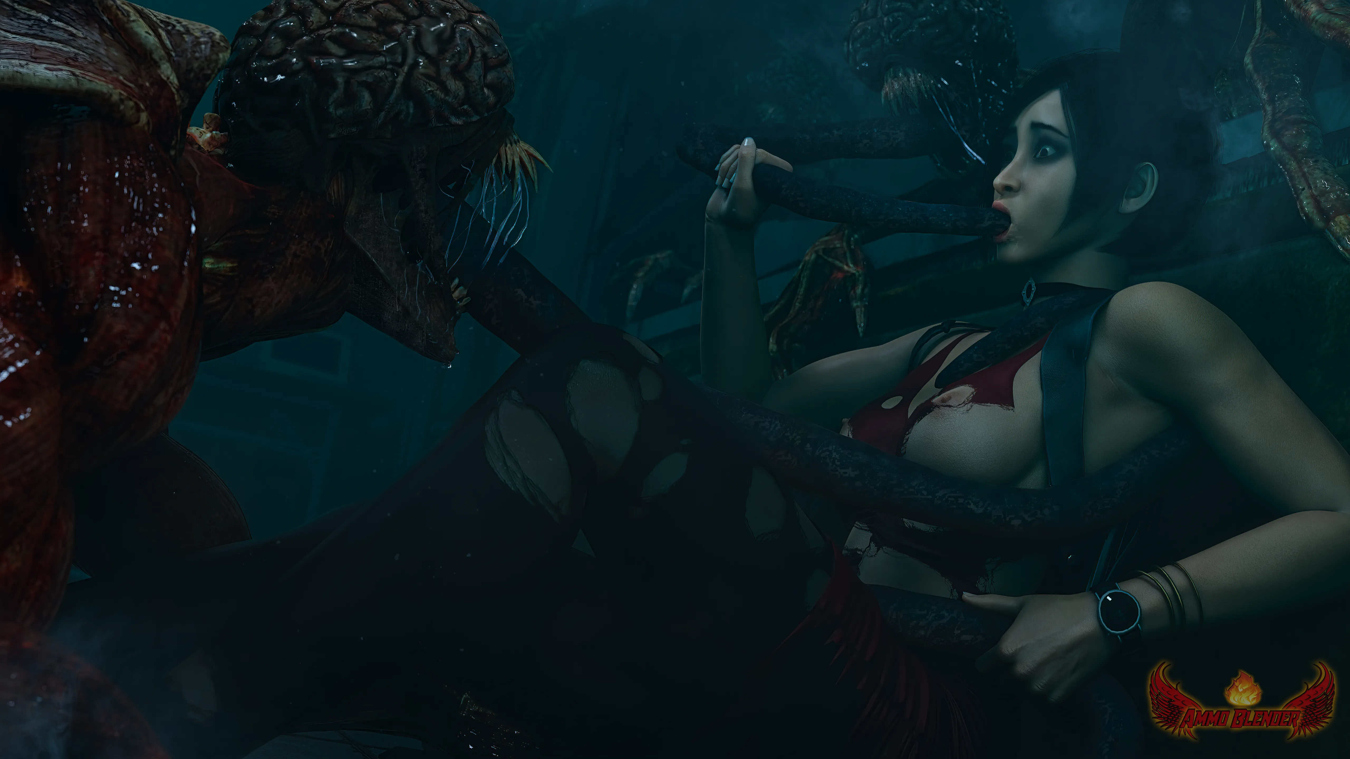 Ada encounters Lickers (Ammo)