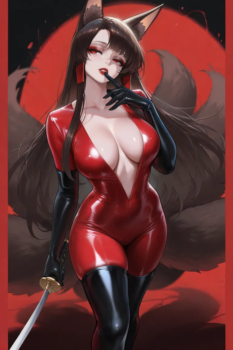 Akagi in red latex