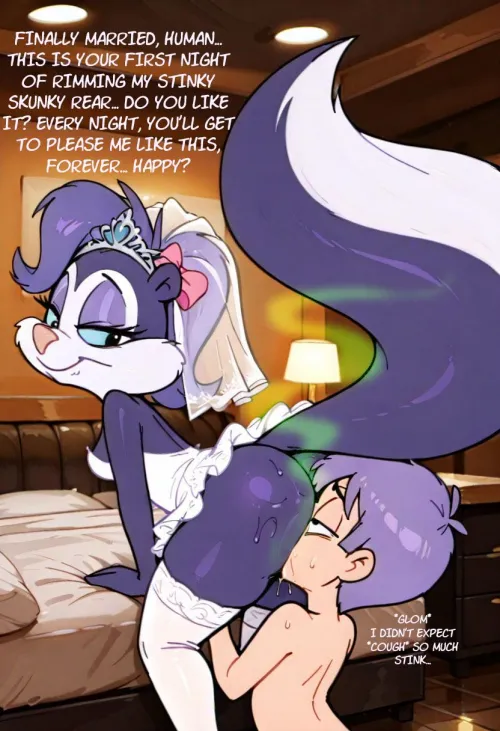 Married to a Skunk girl [smell] [rimming] [captions][ai] [furry]