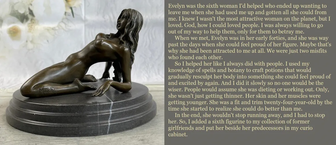 New Caption! Finally Proud of Her Body statue #statuefication #inanimatetransformation #magicaltransformation #revenge #femdom #dolltf #dollification #caption