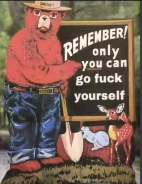 A PSA from Smokey Bear: