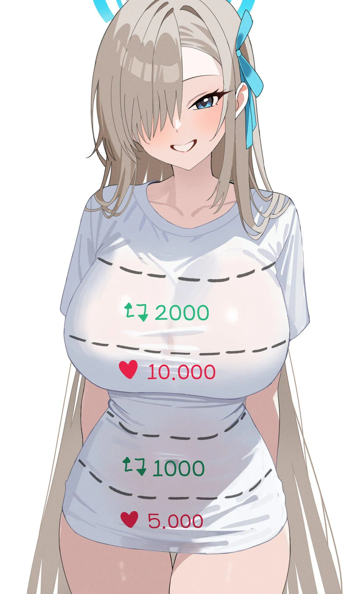 Asuna's t-shirt needs to be cut [Blue Archive]