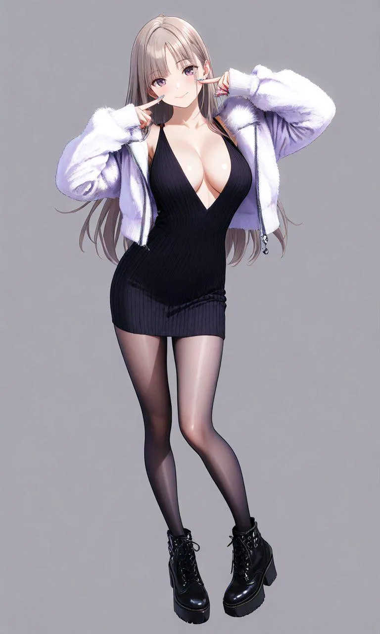 Black Knitwear, Tights, & Boots