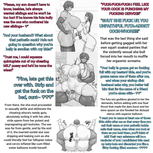 Futa bully impregnates cheating MILF and forces her to name the baby after her so the baby is a constant reminder of how they viciously fucked ♡♡♡ [NTR] [Breeding] [Impregnation] [Cheating] [Long] [Artist: Nia]