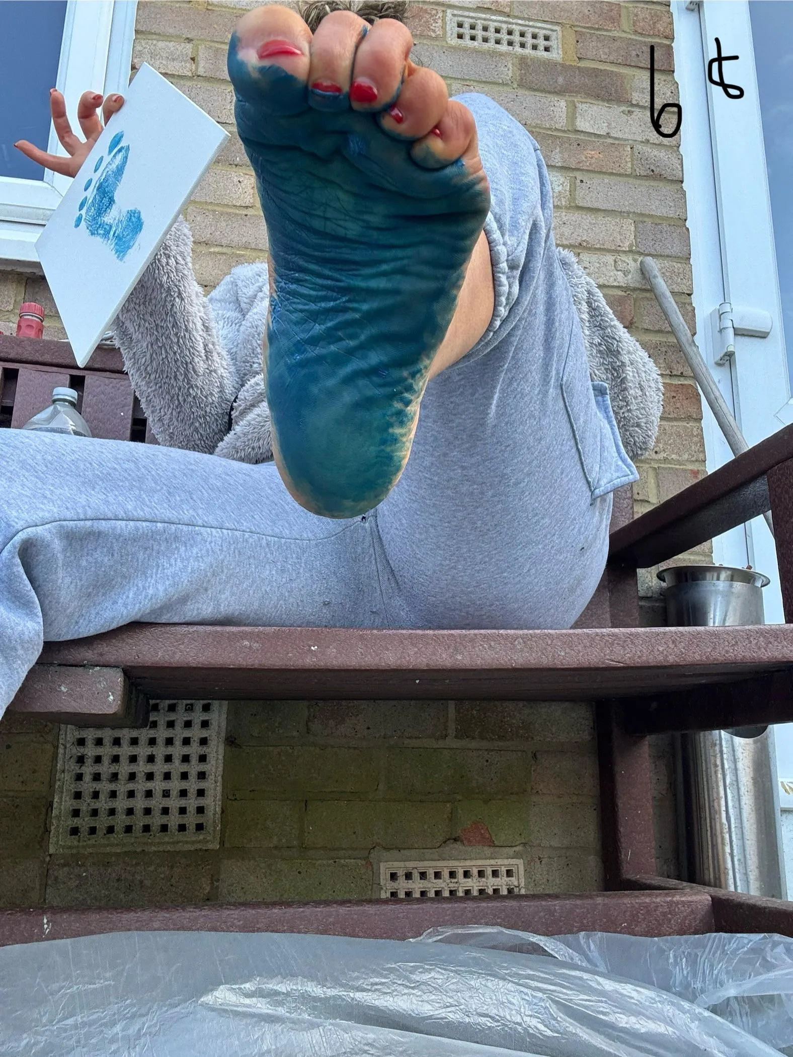 I got my feet dirty with paint today