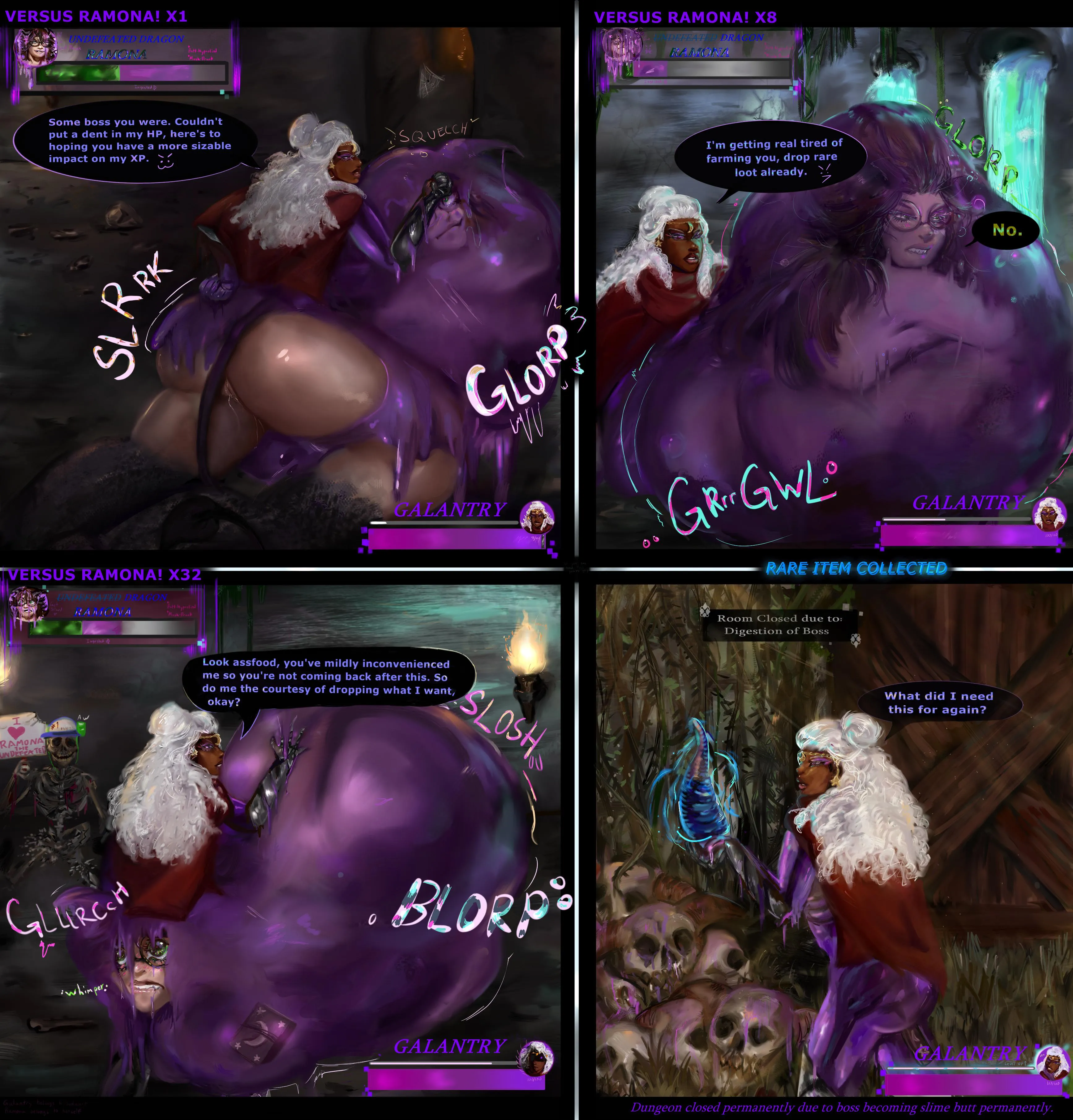 {image} Galantry vs Ramona (M/f, slime pred, smaller pred, reformation, fatal) [Art by BondaBonda, OC by Brainfood and I]