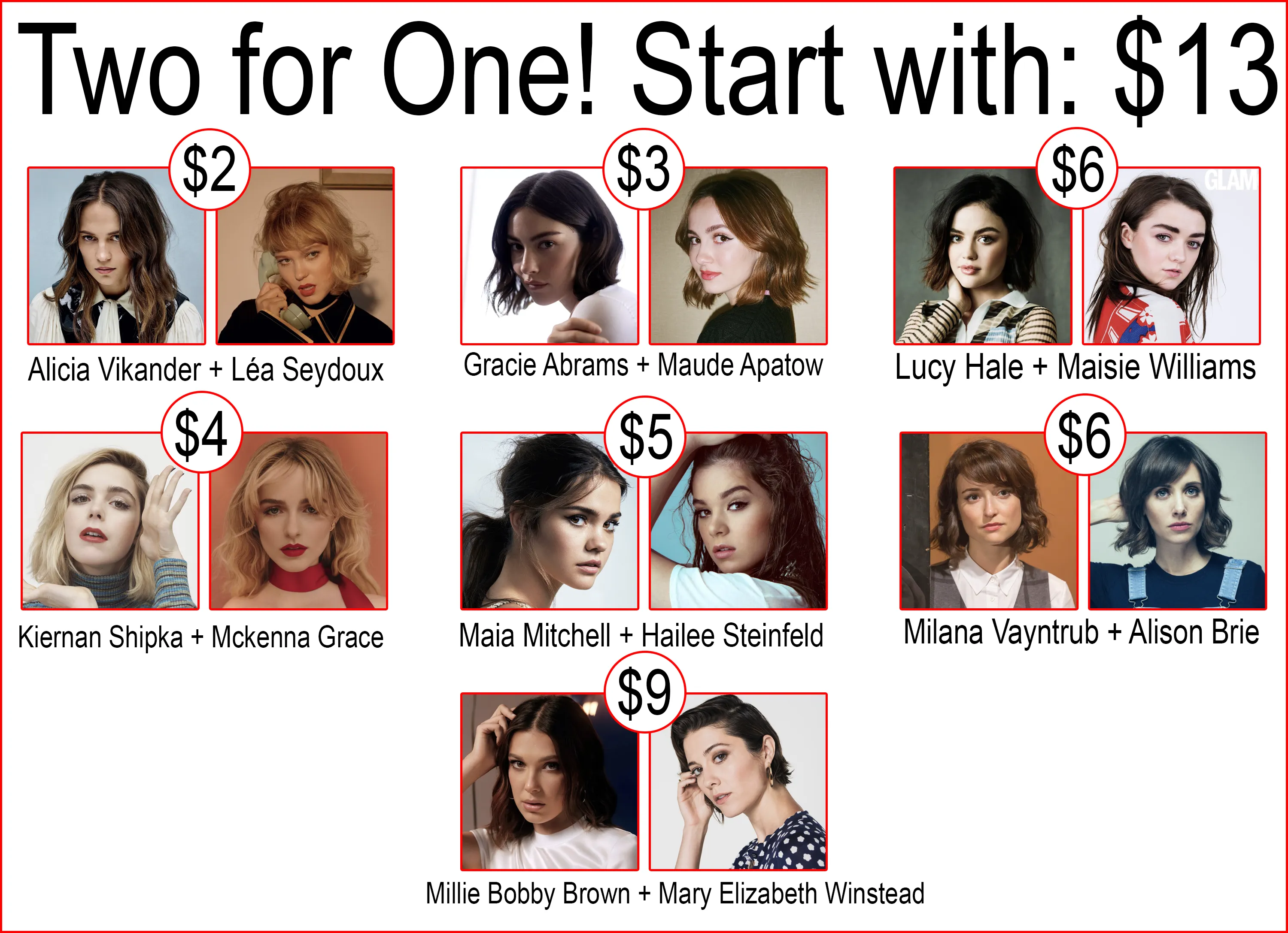 Two for One! Start with: $13