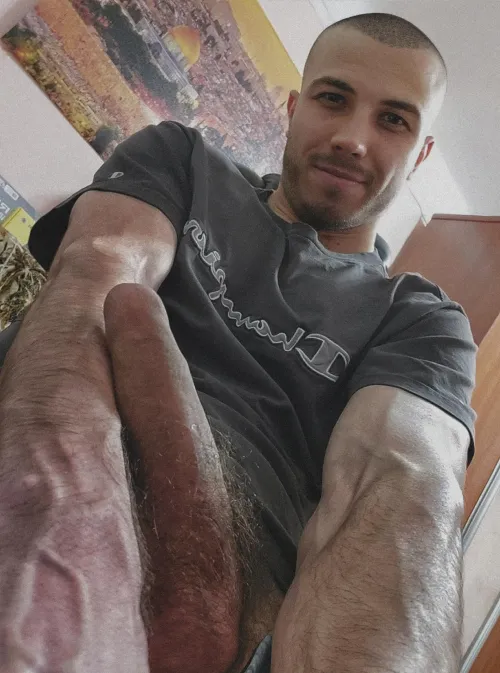 Do you want to lick my long cock from balls to head?