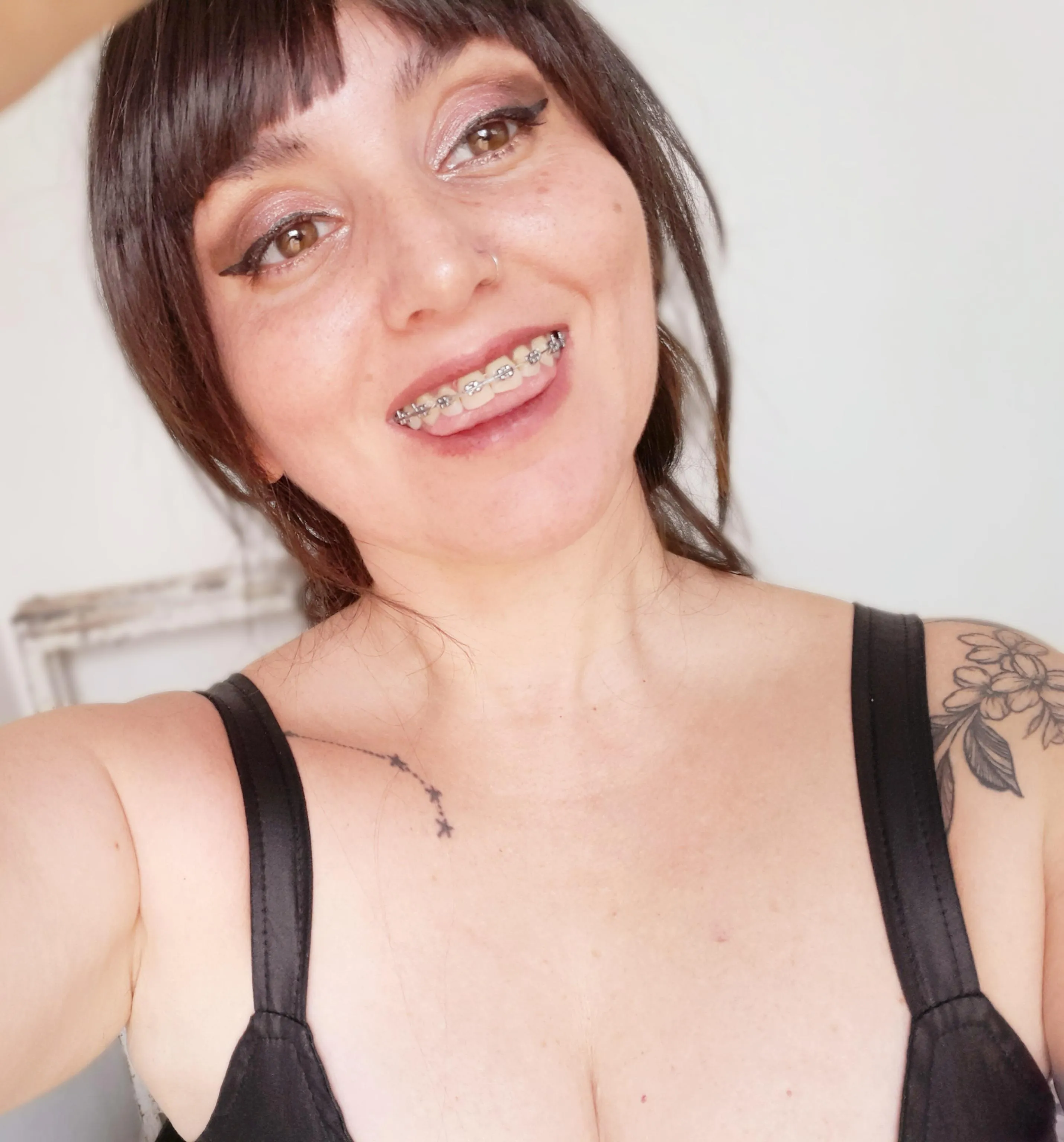 Today my braces look shiny