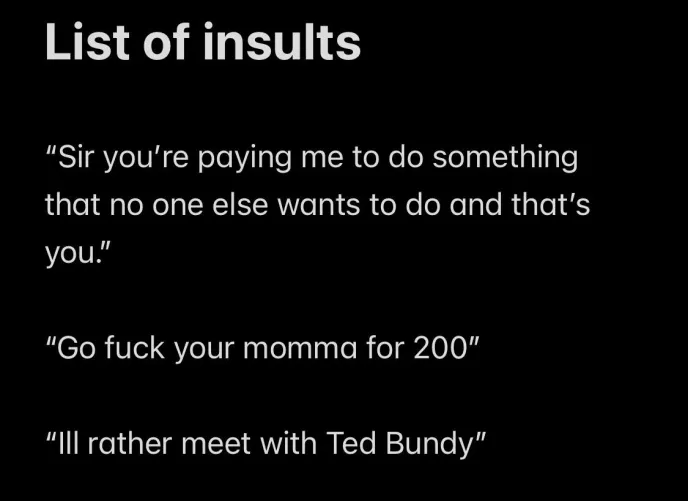 Anyone else have a list of insults ready?