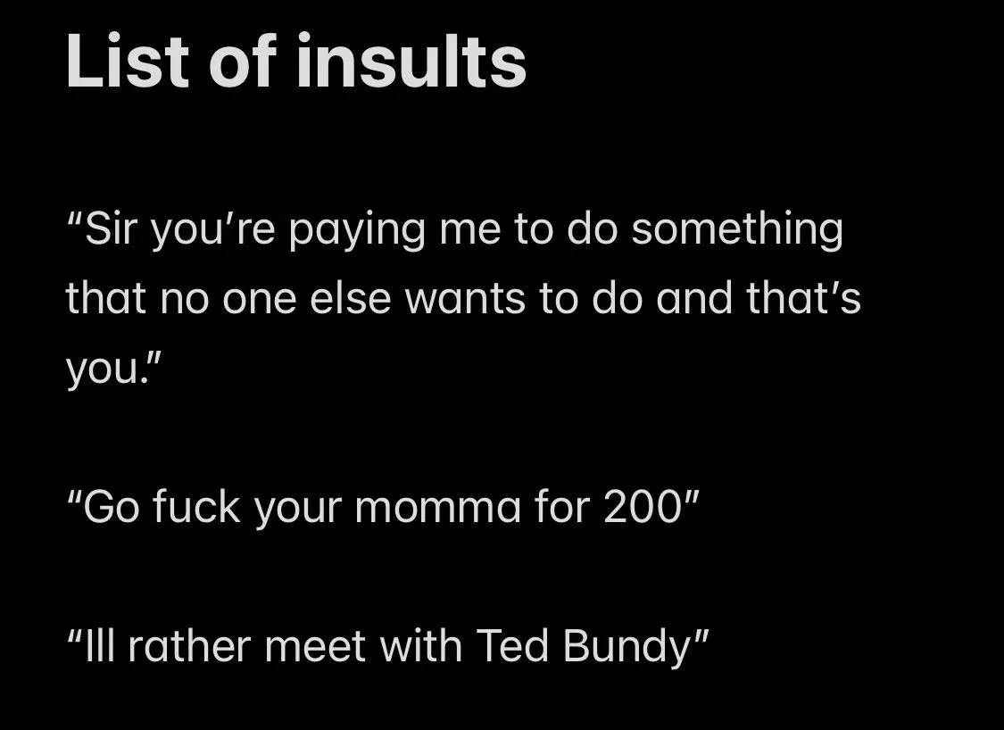 Anyone else have a list of insults ready?