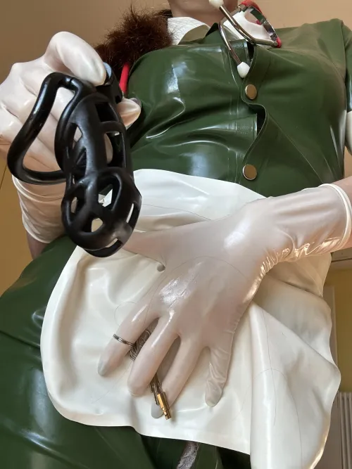 Good boy, let me see how HARD it is for you to put this on..