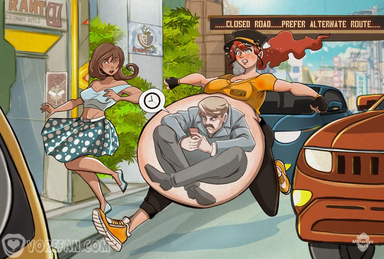 {image} A Trip On the Belly Express (MisterEye) [oral vore, vore belly, belly expansion, willing vore, xray shot, temporary vore]